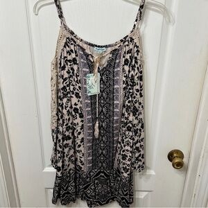 Floral Lace Trim Dress